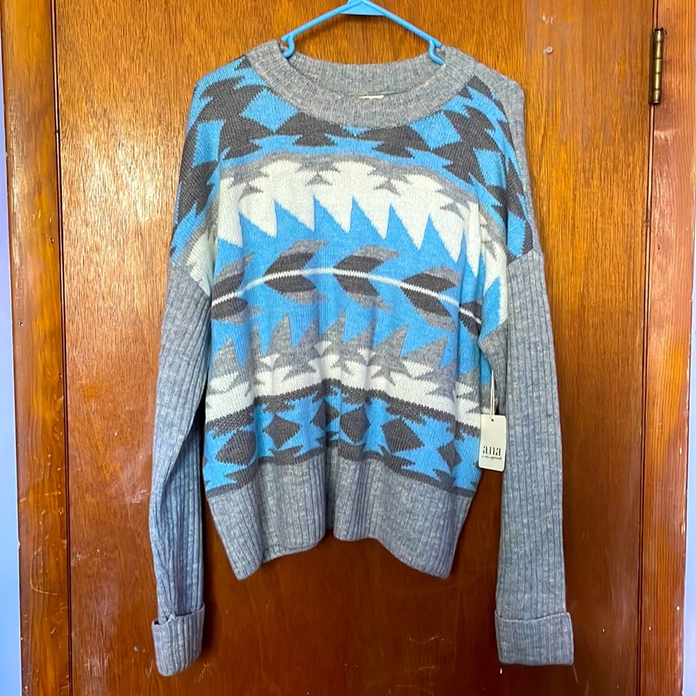 Blue and grey a.n.a. sweater